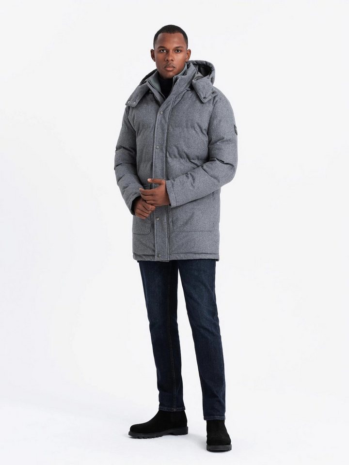 OMBRE Winterjacke Warme lange Herren Parka Jacke mit Wolle von OMBRE