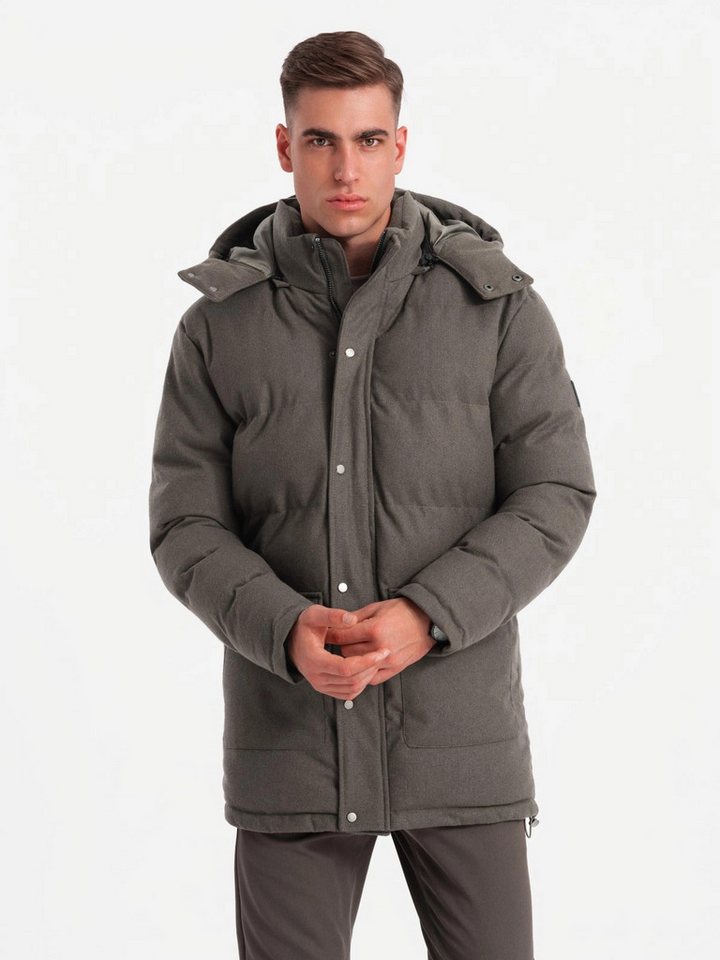 OMBRE Winterjacke Warme lange Herren Parka Jacke mit Wolle von OMBRE