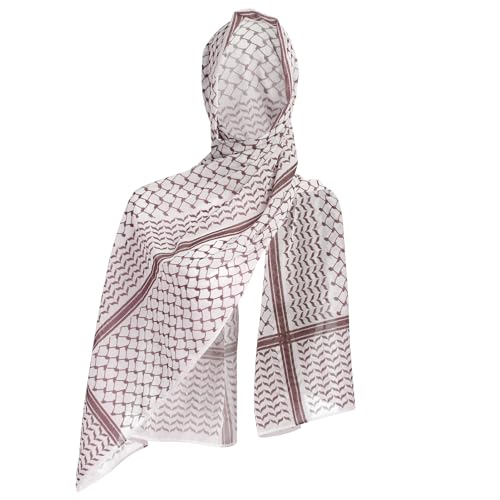 OMEWEE Damen Muslim Hijab Bedrucktes Kopftuch Keffiyeh Chiffon Schal Wickeltuch f�r Pal�stina Kopftuch Schals Damen Abaya Gebet Hijab Schal Arabisch Dubai Braun Einheitsgr��e von OMEWEE