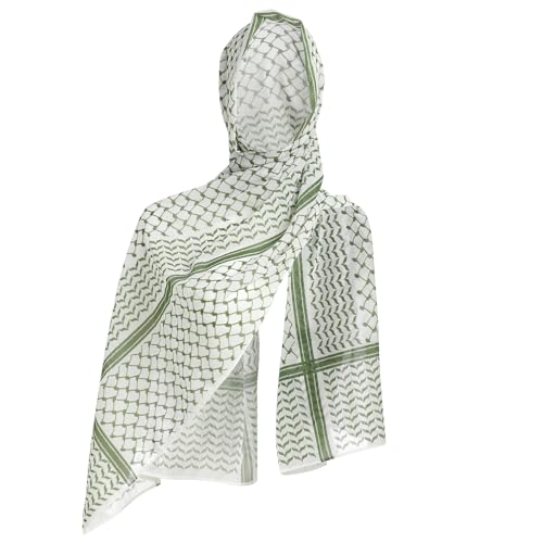 OMEWEE Damen Muslim Hijab Bedrucktes Kopftuch Keffiyeh Chiffon Schal Wickeltuch f�r Pal�stina Kopftuch Schals Damen Abaya Gebet Hijab Schal Arabisch Dubai Gr�n Einheitsgr��e von OMEWEE