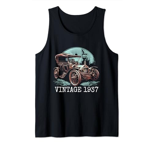 Herren Vintage 1937 Steampunk Classic Car Automobile 87. Geburtstag Tank Top von OMG Its My Birthday Happy Birthday Shirts