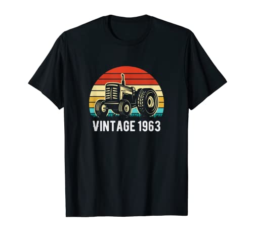 Herren Vintage 1963 Shirt Farm Traktor Farmer 60. Geburtstag Shirt T-Shirt von OMG Its My Birthday Happy Birthday Shirts