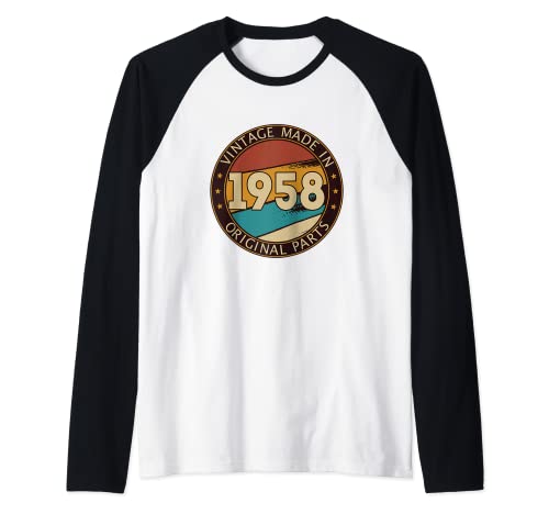 Vintage Made In 1958 Originalteile 65. Geburtstag Männer Frauen Raglan von OMG Its My Birthday Happy Birthday Shirts