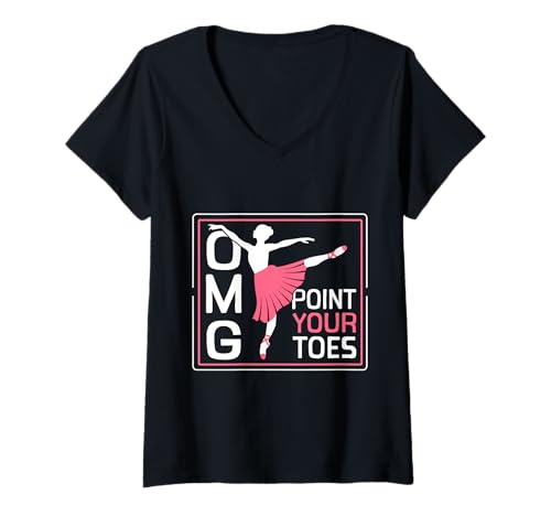 Damen OMG Point Your Toes Funny Dance Teacher Ballet Gift T-Shirt mit V-Ausschnitt Damen OMG Point Your Toes Funny Dance Teacher Ballet Gift T-Shirt mit V-Ausschnitt von OMG Point Your Toes Funny Dance Ballet Gift