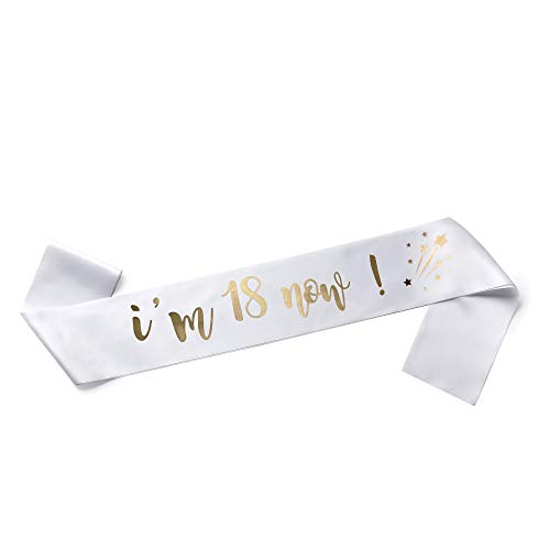 OMISS Schärpe zum 18. Geburtstag – I'm 18 Now Ideal für eine Geburtstagsparty von OMISS