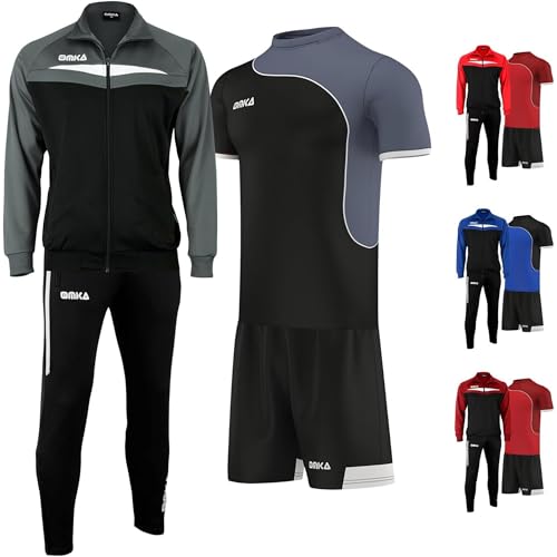 OMKA 4er Set Jacke Hose Trikot Short Jogginganzug M Grau von OMKA