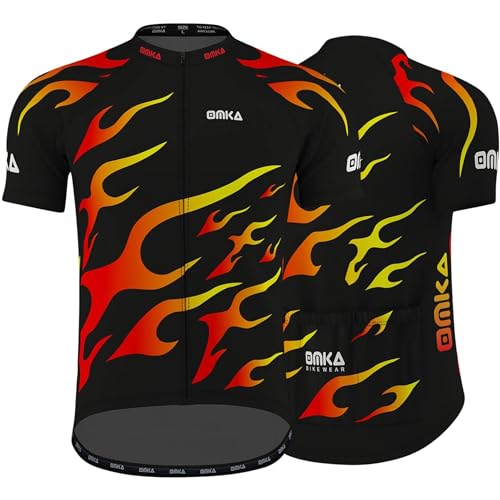 OMKA Herren Radtrikot Fahrrad Radler-Trikot Racing Performance Shirt mit Sublimationsdruck, Größe:L von OMKA