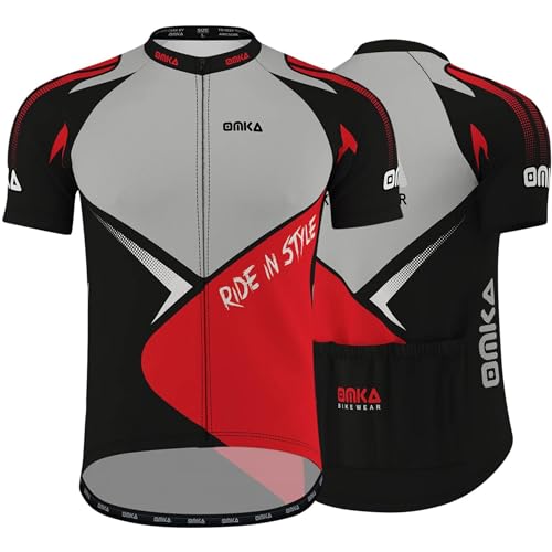 OMKA Herren Radtrikot Fahrrad Radler-Trikot Racing Performance Shirt mit Sublimationsdruck, Größe:M von OMKA