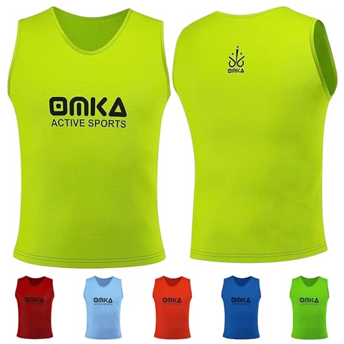OMKA Leibchen Trainingsleibchen Markierungshemd Kinder Erwachsene Fussball Handball Hocky Rugby Basketball Volleyball Baseball Training, Gelb, Mini (S) von OMKA
