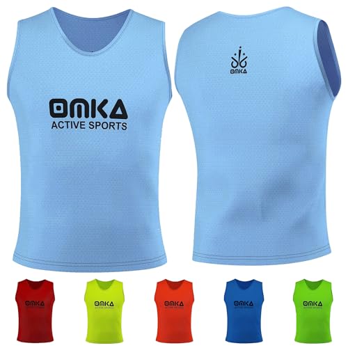OMKA Leibchen Trainingsleibchen Markierungshemd Kinder Erwachsene Fussball Handball Hocky Rugby Basketball Volleyball Baseball Training, Hellblau, Mini (S) von OMKA