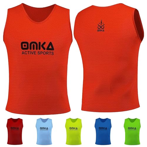 OMKA Leibchen Trainingsleibchen Markierungshemd Kinder Erwachsene Fussball Handball Hocky Rugby Basketball Volleyball Baseball Training Orange L von OMKA