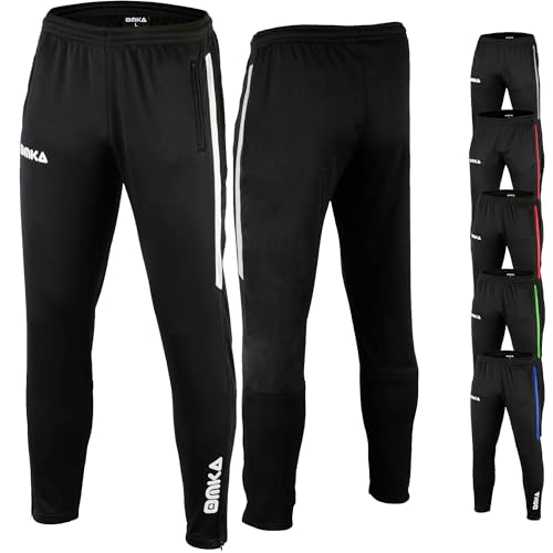 OMKA Herren Jogginghose Sporthose weichem Microfleece-Innenseite - Taschen & Beine mit Reißverschluss – Trainingshose Fitness Sport Laufen Freizeit Hobby & Zuhause - Wadenstretch Schwarz - 56 von OMKA