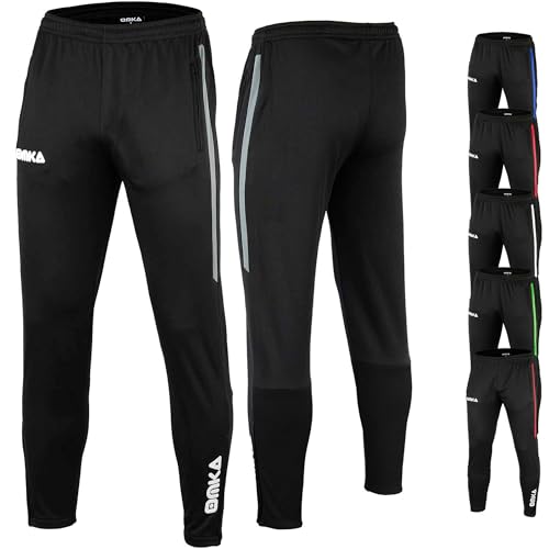 OMKA Herren Jogginghose Sporthose weichem Microfleece-Innenseite - Taschen & Beine mit Reißverschluss – Trainingshose Fitness Sport Laufen Freizeit Hobby & Zuhause - Wadenstretch Grau - 48 von OMKA