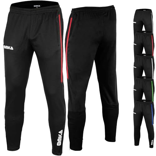 OMKA Herren Jogginghose Sporthose weichem Microfleece-Innenseite - Taschen & Beine mit Reißverschluss – Trainingshose Fitness Sport Laufen Freizeit Hobby & Zuhause - Wadenstretch Rot - 48 von OMKA