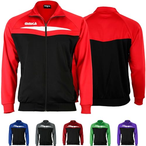 OMKA Optima Herren Trainingsjacke Sportjacke Joggingjacke Freizeitjacke (Rot, 3x_l) von OMKA