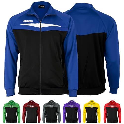 OMKA Optima Herren Trainingsjacke Sportjacke Joggingjacke in der 5x Farben, Hemdgröße:48, Farbe:Blau von OMKA