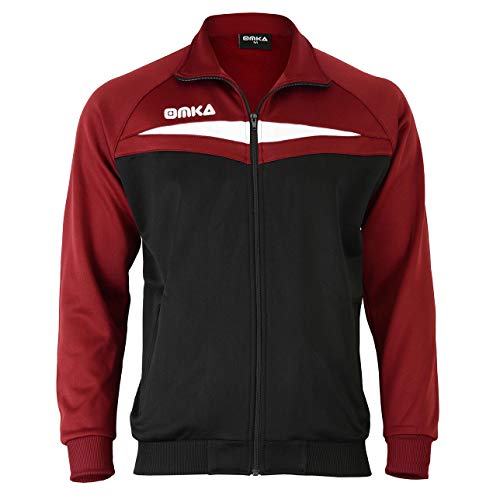 OMKA Optima Herren Trainingsjacke Sportjacke Joggingjacke in der 5x Farben, Hemdgröße:2XL, Farbe:Weinrot von OMKA