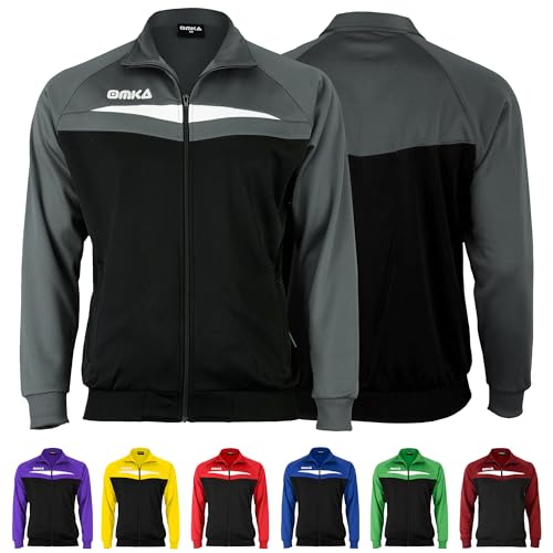 OMKA Optima Herren Trainingsjacke Sportjacke Joggingjacke in der 5x Farben, Hemdgröße:48, Farbe:Grau von OMKA
