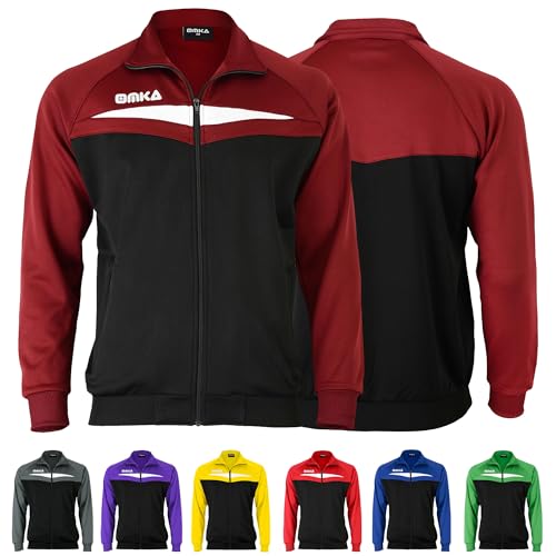 OMKA Optima Herren Trainingsjacke Sportjacke Joggingjacke in der 5x Farben, Hemdgröße:48, Farbe:Weinrot von OMKA