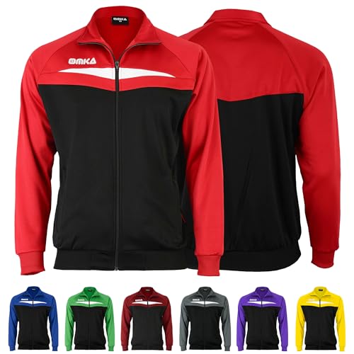 OMKA Optima Herren Trainingsjacke Sportjacke Joggingjacke in der 5x Farben, Hemdgröße:58, Farbe:Rot von OMKA