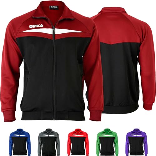 OMKA Optima Herren Trainingsjacke Sportjacke Joggingjacke in der 5x Farben, Hemdgröße:XL, Farbe:Weinrot von OMKA