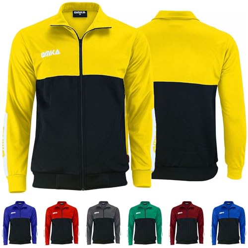 OMKA Sport- und Trainingsjacke – Doppellagige Joggingjacke mit Fleece-Innenseite – Perfekte Fußball- und Sportjacke für Training & Freizeit - Gelb - 56 von OMKA