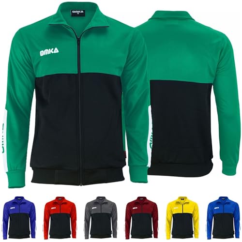 OMKA Sport- und Trainingsjacke – Doppellagige Joggingjacke mit Fleece-Innenseite – Perfekte Fußball- und Sportjacke für Training & Freizeit - Grün - 52 von OMKA