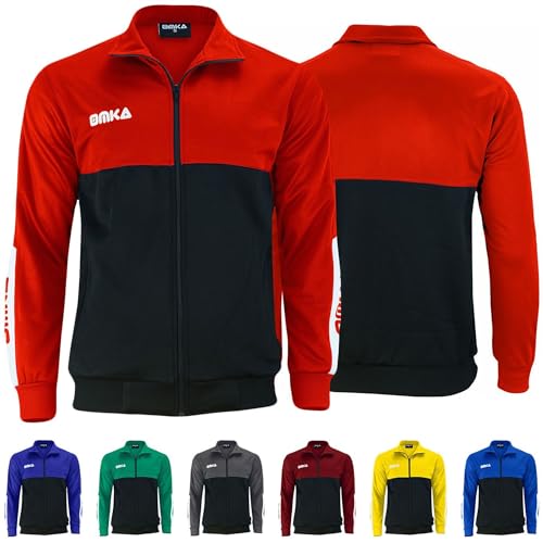 OMKA Sport- und Trainingsjacke – Doppellagige Joggingjacke mit Fleece-Innenseite – Perfekte Fußball- und Sportjacke für Training & Freizeit - Rot - 50 von OMKA