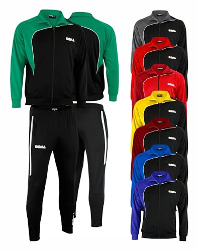 OMKA Trainingsanzug Sportanzug Jogginganzug Freizeitanzug, Größe: S, Farbe: Grün/Schwarz von OMKA