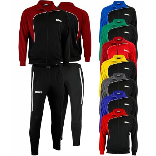 OMKA Trainingsanzug Sportanzug Jogginganzug Freizeitanzug, Größe: XL, Farbe: Weinrot/Schwarz von OMKA