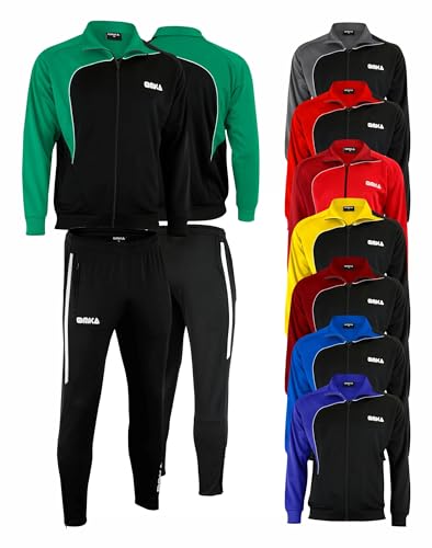 OMKA Trainingsanzug Sportanzug Jogginganzug Freizeitanzug, Größe:2XL, Farbe:Grün/Schwarz von OMKA