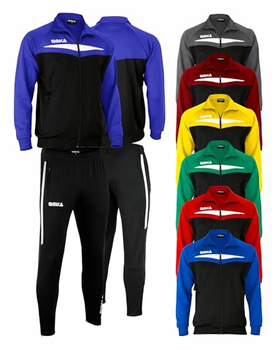 OMKA Sportanzug Herren – Trainingsanzug für Jogging, Fußball, Sport, Fitness & Freizeit – mit weicher Microfleece-Innenseite – 4 Taschen mit Reißverschluss – Trainingsjacke & Sporthose Lila - XXL von OMKA