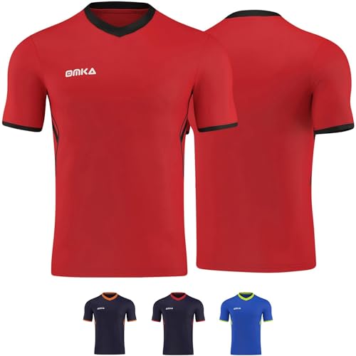 OMKA Trikot Teamwear Fußball Handball Rugby Laufsport Volleyball Uniformhemd, Größe: L, Farbe: Rot von OMKA