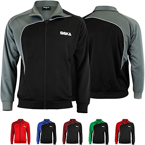 Optima Herren Trainingsjacke Sportjacke Joggingjacke, Größe:2XL, Farbe:Grau/Schwarz von OMKA