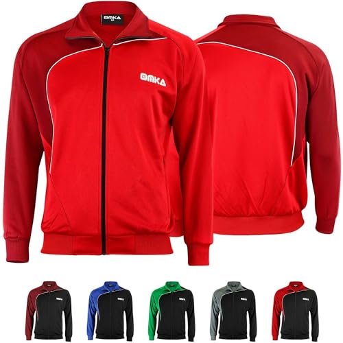 Optima Herren Trainingsjacke Sportjacke Joggingjacke, Größe:2XL, Farbe:Weinrot/Rot von OMKA