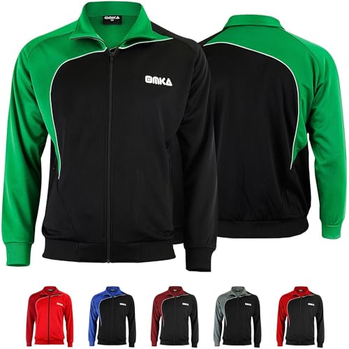 Optima Herren Trainingsjacke Sportjacke Joggingjacke, Größe:M, Farbe:Grün/Schwarz von OMKA