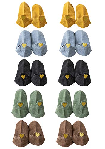 OMZIN Cartoon-Liebhaber Frühlings und Sommersocken Socke Ferse Emojy Socks Gesichter gestickten Treibnetzstrümpfe 10 Paare von und Frauen lächelnd Gesicht von OMZIN