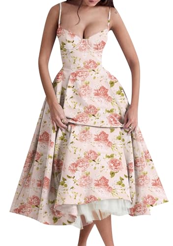 OMZIN Cocktail-Kleid Für Damen Spaghetti-Träger Verstellbare Ärmel Blumen Korsett Sweetheart Neck Kleid Flower Big Pink XXS OMZIN Cocktail-Kleid Für Damen Spaghetti-Träger Verstellbare Ärmel Blumen Korsett Sweetheart Neck Kleid Flower Big Pink XXS von OMZIN