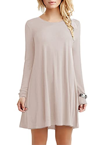OMZIN Damen Kleider Tunika Tshirt Kleid Langarm MiniKleid Winterkleid für Damen Rundhals Khaki 2XL OMZIN Damen Kleider Tunika Tshirt Kleid Langarm MiniKleid Winterkleid für Damen Rundhals Khaki 2XL von OMZIN