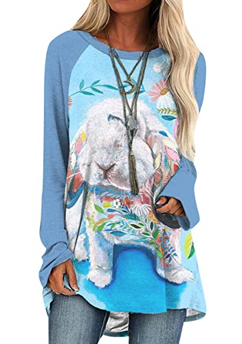 OMZIN Damen Shirt mit Raglanärmeln Pullover Oberteile bequem lässig mit Rundhalsausschnitt Geschenk Sweatshirt für Damen LAN Tu S von OMZIN