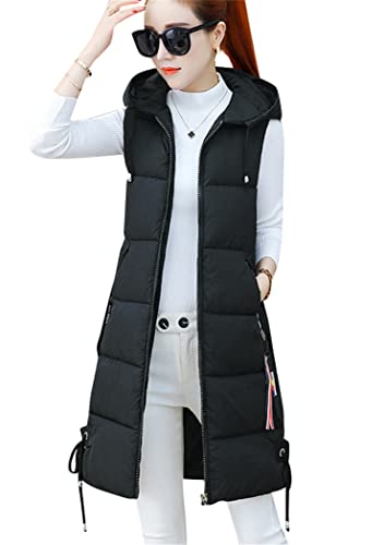 OMZIN Damen Weste Steppweste Outdoor Weste mit Kapuze Teddy-Futter und Stehkragen Winter Weste Sportweste Schwarz XS OMZIN Damen Weste Steppweste Outdoor Weste mit Kapuze Teddy-Futter und Stehkragen Winter Weste Sportweste Schwarz XS von OMZIN