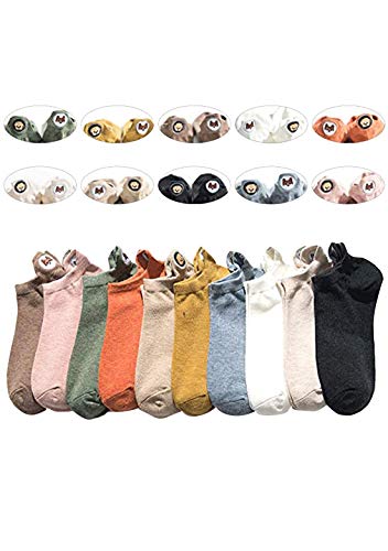 OMZIN Lustige Socken Socken aus Baumwolle Unisex Socken Frauen Socken Dame Socken Mädchen Emojy Socks lustige Socken Damen Strümpfe Einheitsgröße Bestickte Socken von OMZIN