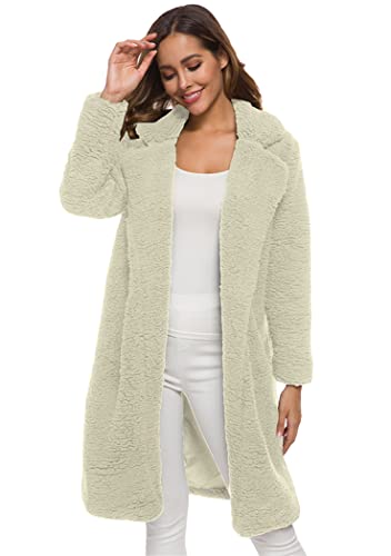 OMZIN Plüschjacke Damen Jacke Pelzmantel Revers Faux Für Lose Langarm Outwear Winterjacke Mode Coat Mantel Übergangsjacke Weiß L OMZIN Plüschjacke Damen Jacke Pelzmantel Revers Faux Für Lose Langarm Outwear Winterjacke Mode Coat Mantel Übergangsjacke Weiß L von OMZIN