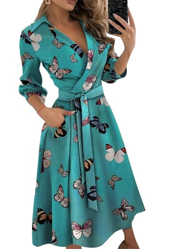 OMZIN Reverskleider Für Damen A-Linie Fit and Flare Kleid 3/4 Ärmel Cocktail Party Kirchenkleid Schmetterling XXL OMZIN Reverskleider Für Damen A-Linie Fit and Flare Kleid 3/4 Ärmel Cocktail Party Kirchenkleid Schmetterling XXL von OMZIN