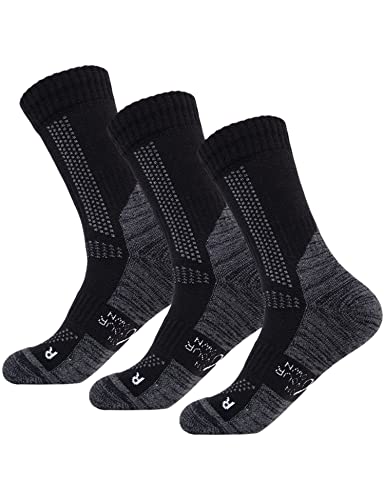 ON YOUR OWN Socken 3 Paar hochwertige Wandersocken extra Polsterung (DE/NL/SE/PL, Numerisch, 35, 38, Regular, Regular, Schwarz und Grau) von ON YOUR OWN