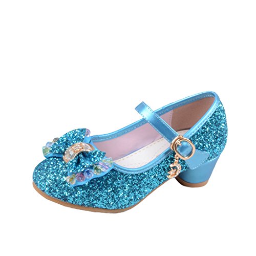 O&N Prinzessin Gelee Partei Absatz-Schuhe Sandalette Stöckelschuhe für Kinder(Size 27 EU) Blau von O&N