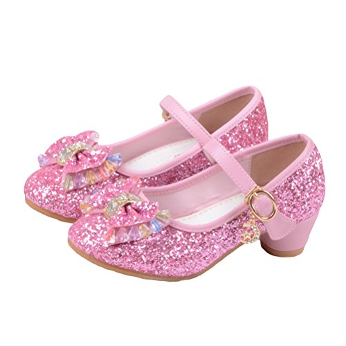 O&N Prinzessin Gelee Partei Absatz-Schuhe Sandalette Stöckelschuhe für Kinder(Size 27 EU) Rosa von O&N