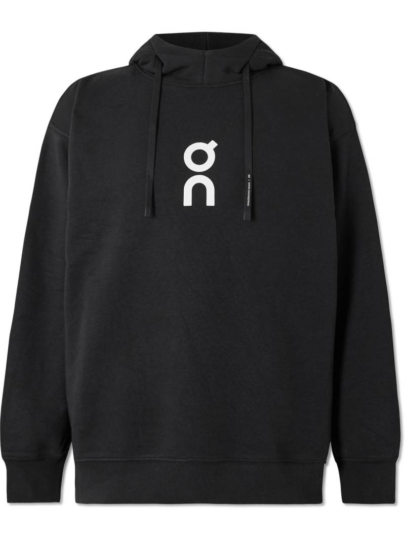 ON - Club Logo-Print Organic Cotton-Blend Jersey Hoodie - Men - Black - M von ON