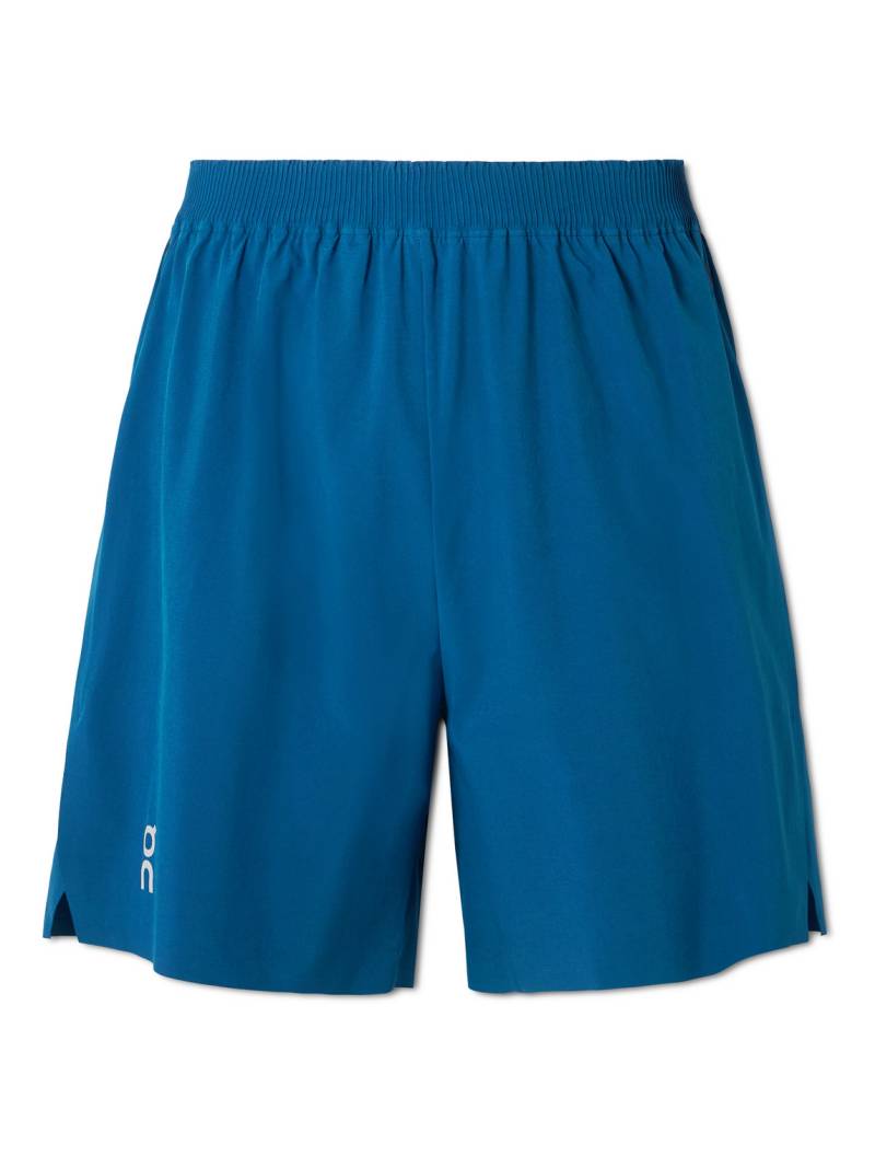 ON - Train Logo-Print Stretch Recycled-Jersey Shorts - Men - Blue - XXL von ON