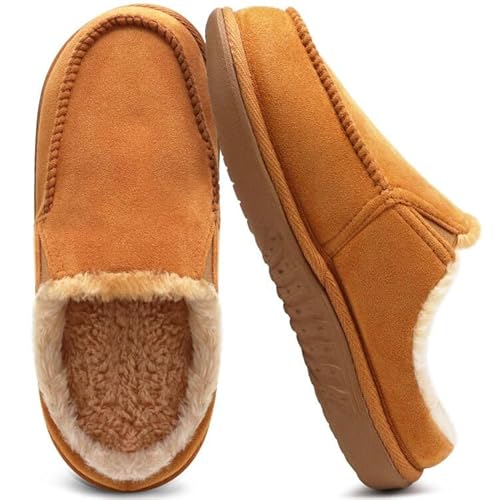 ONCAI Damen Hausschuhe,Orthopädische Arch Support Hausschuhe Baumwolle Slippers Hohe Dichte Memory Foam Fußbett Kunstfell Haus Pantoffeln Slip on Indoor Outdoor Yogamatte Gummisohle Khaki Größe 41 von ONCAI